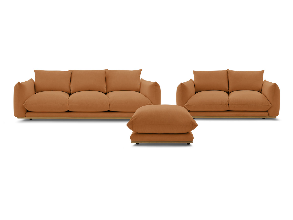 Ensemble canapé droit fixe 3+2 places ERNEST avec pouf