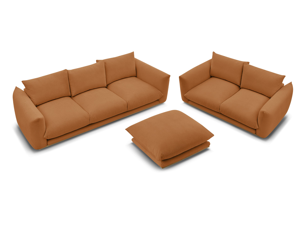 Ensemble canapé droit fixe 3+2 places ERNEST avec pouf