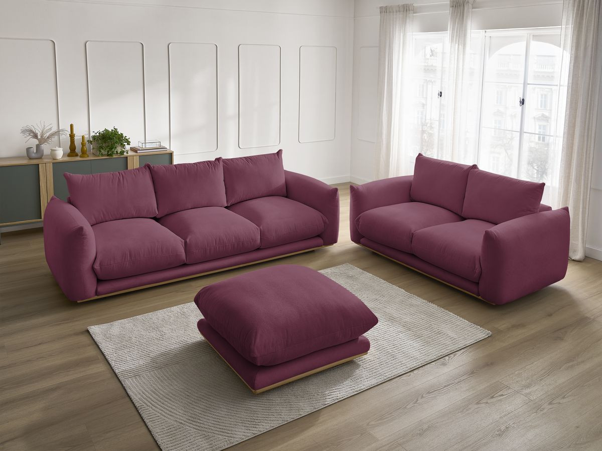 Ensemble canapé droit fixe 3+2 places ERNEST avec pouf