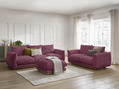 Ensemble canapé droit fixe 3+2 places ERNEST avec pouf