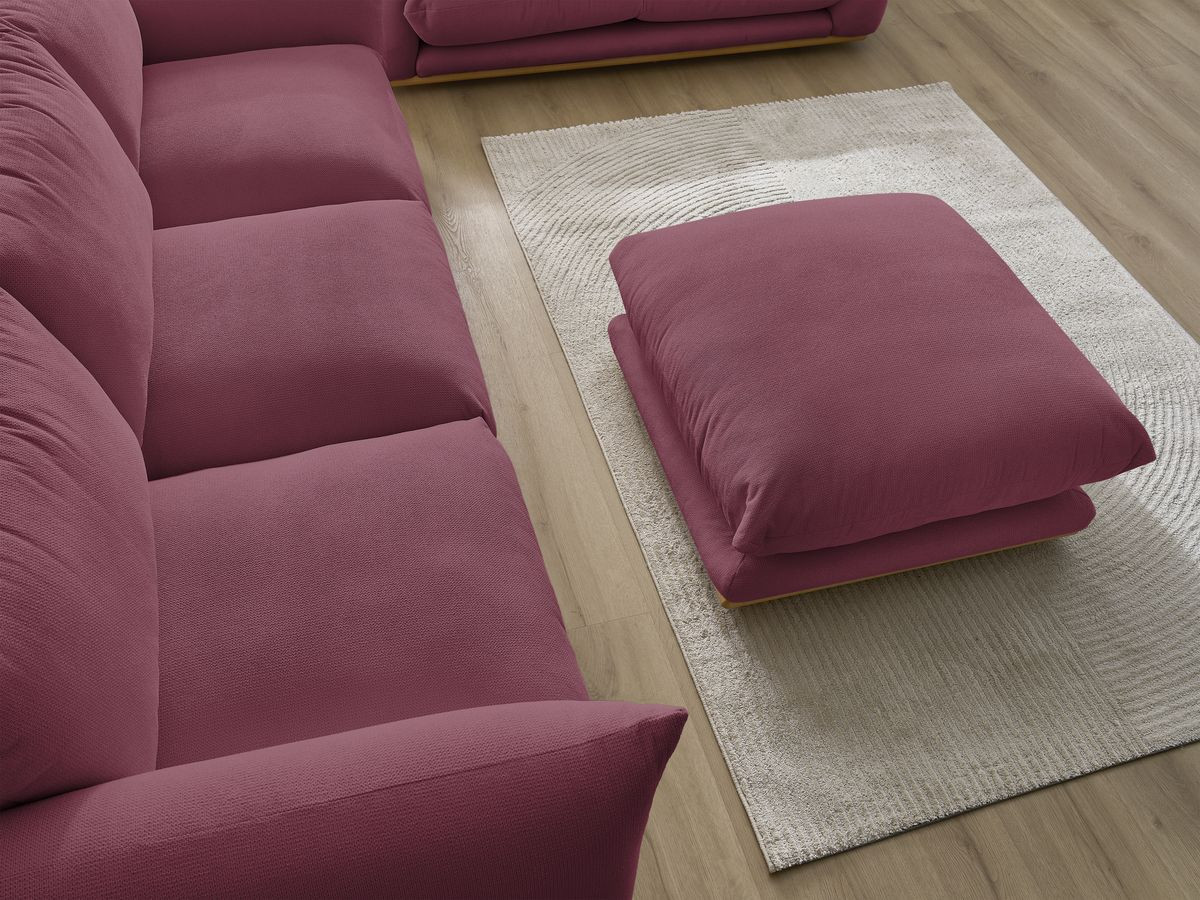Ensemble canapé droit fixe 3+2 places ERNEST avec pouf