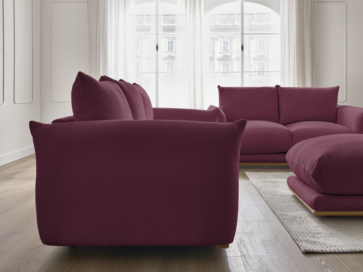 Ensemble canapé droit fixe 3+2 places ERNEST avec pouf