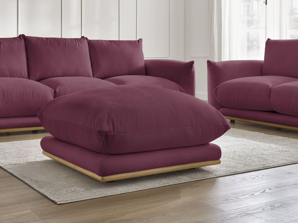 Ensemble canapé droit fixe 3+2 places ERNEST avec pouf