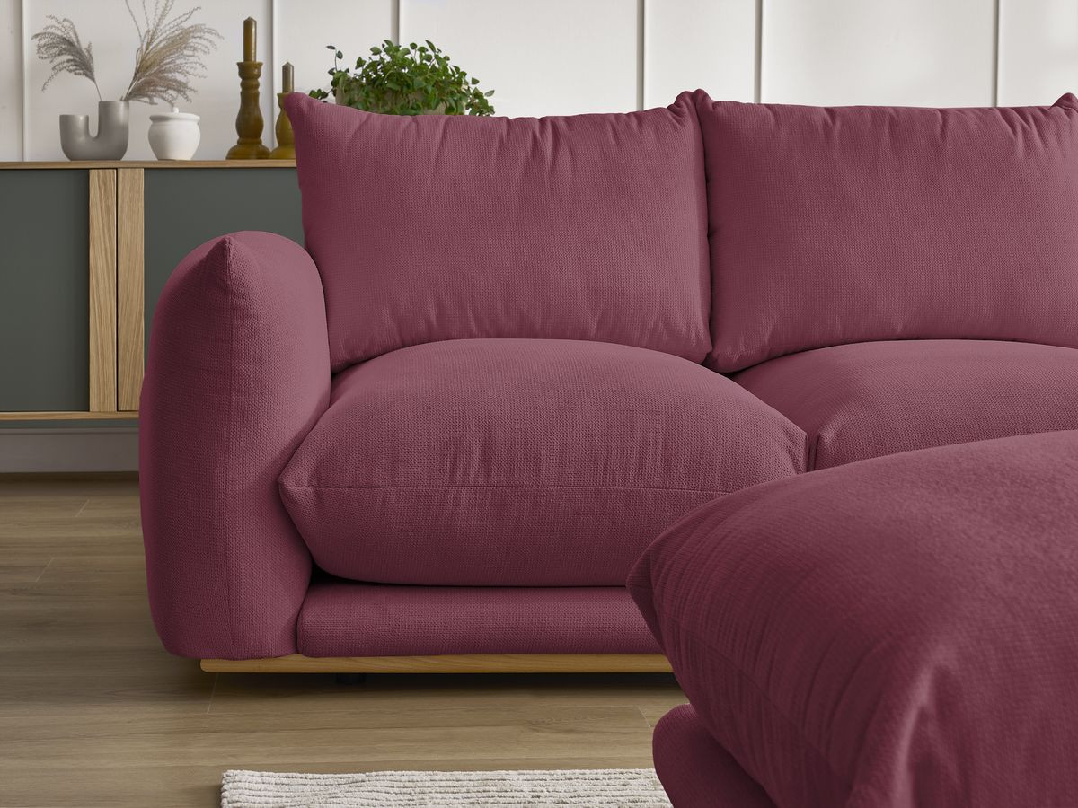 Ensemble canapé droit fixe 3+2 places ERNEST avec pouf
