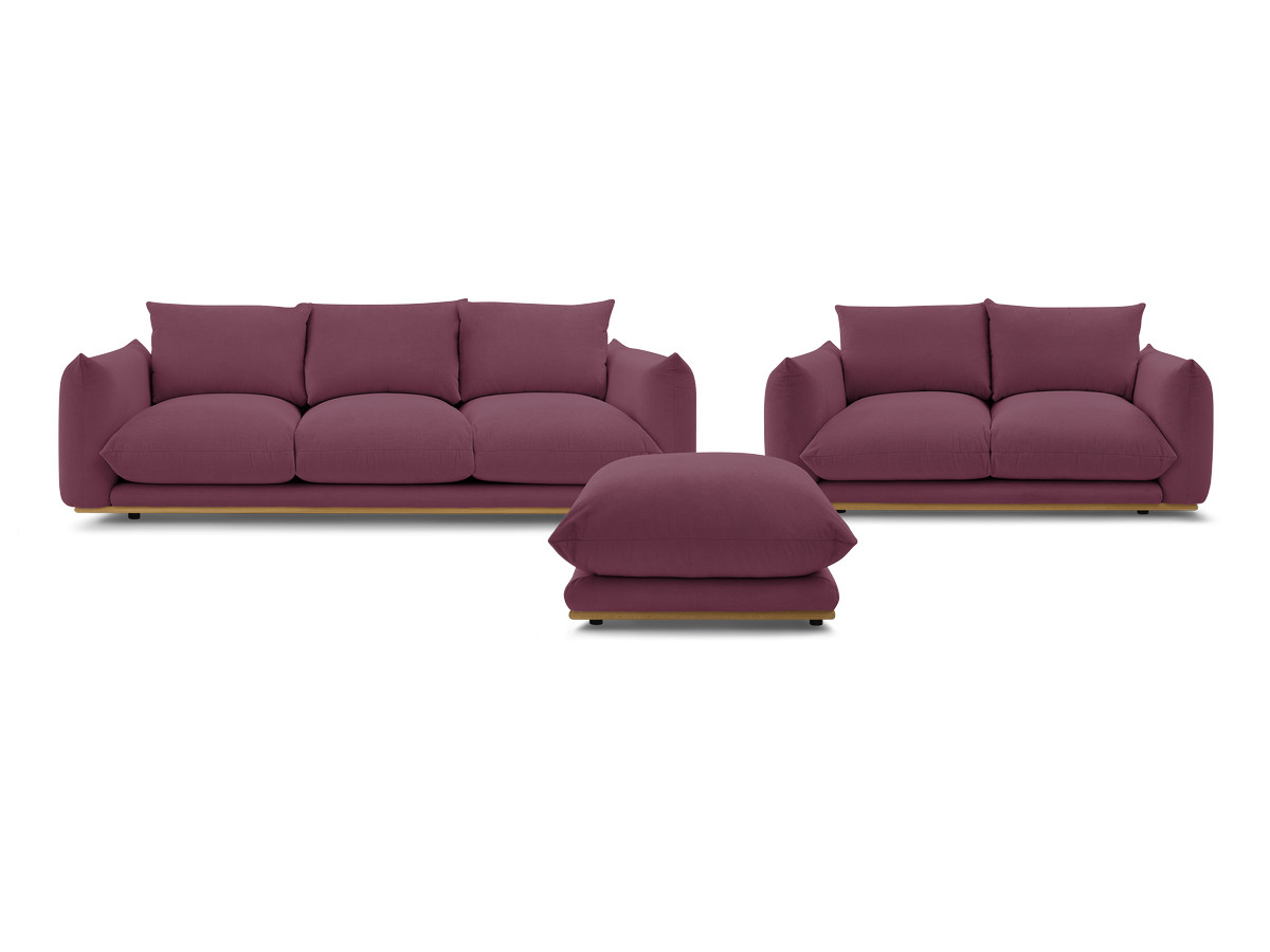 Ensemble canapé droit fixe 3+2 places ERNEST avec pouf