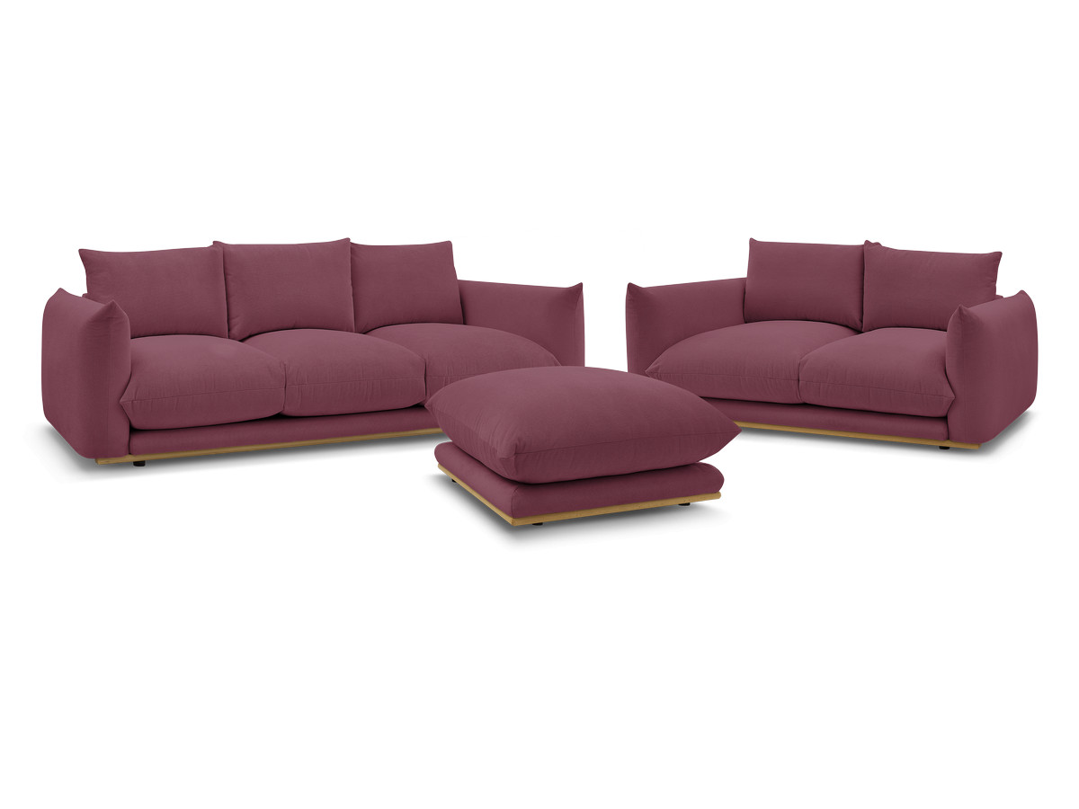 Ensemble canapé droit fixe 3+2 places + pouf ERNEST