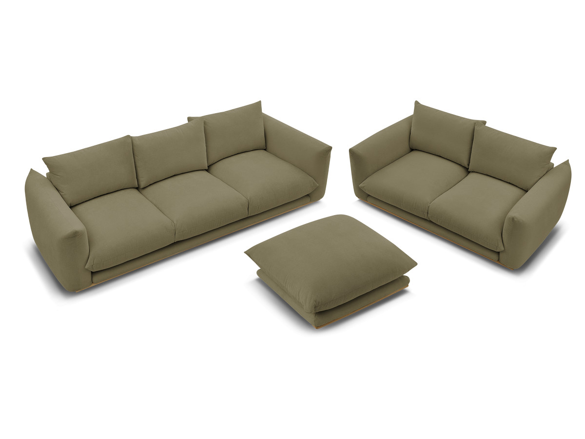 Canapé d'angle fixe EVEREST tissu chiné - Orange - Angle droit - 10 coussins