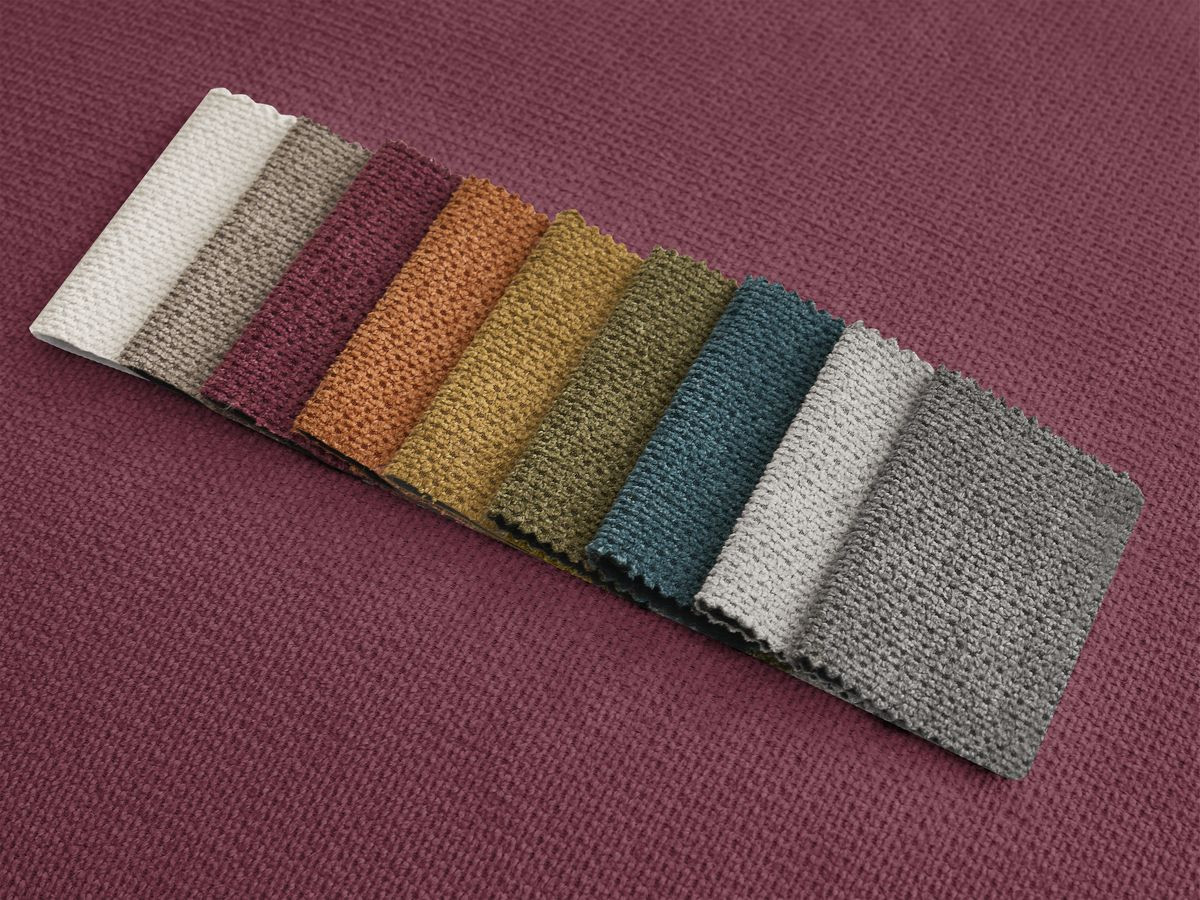 Ensemble canapé droit fixe 3+2 places ERNEST avec pouf rouge   BOBOCHIC - Vue supplémentaire 2