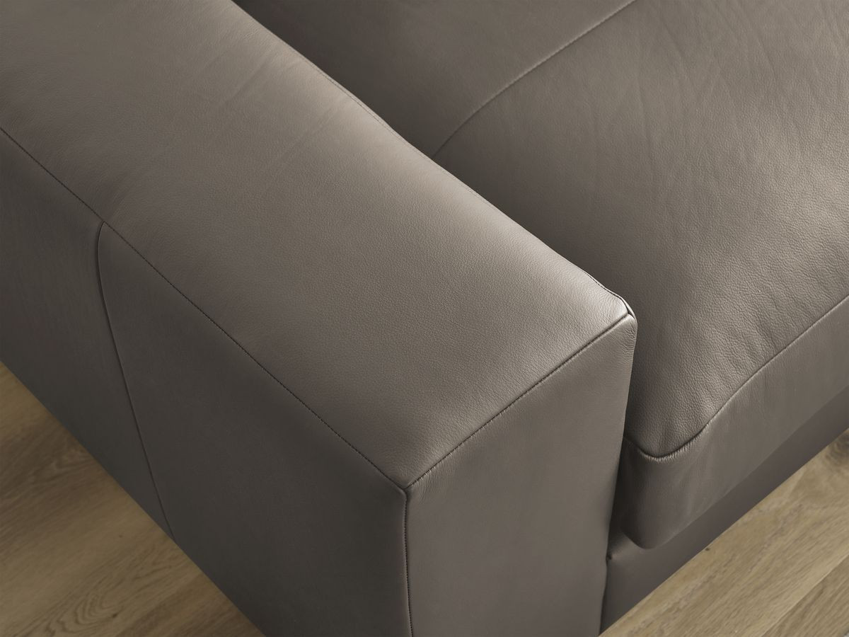 Canapé d'angle fixe EVEREST tissu chiné - Orange - Angle droit - 10 coussins