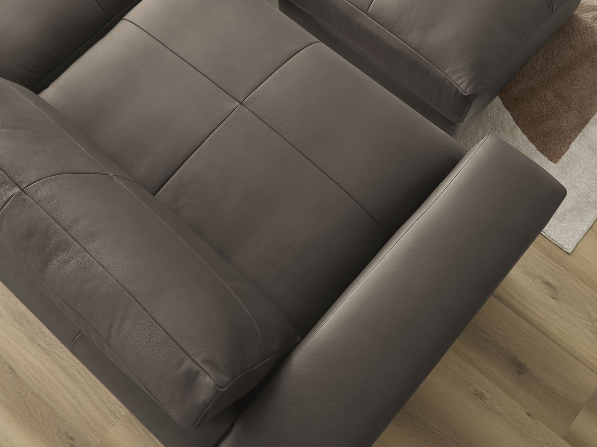 Canapé d'angle fixe EVEREST tissu chiné - Orange - Angle droit - 10 coussins