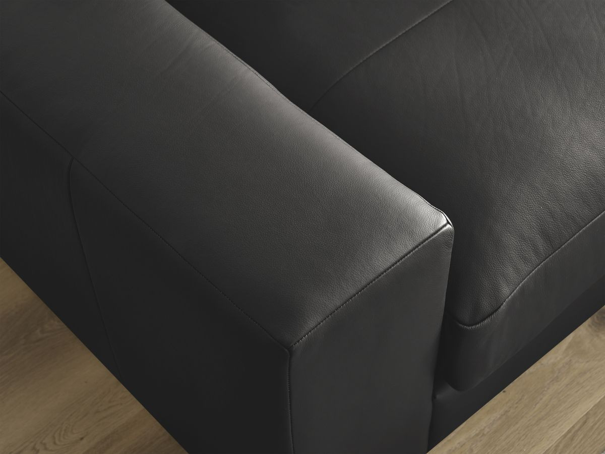 Canapé d'angle fixe EVEREST tissu chiné - Orange - Angle droit - 10 coussins