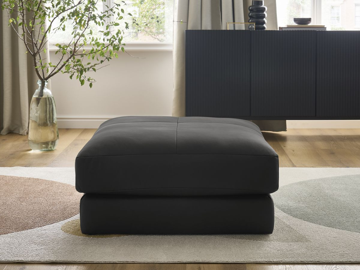 Pouf LEONARD cuir de vache noir — vue 5
