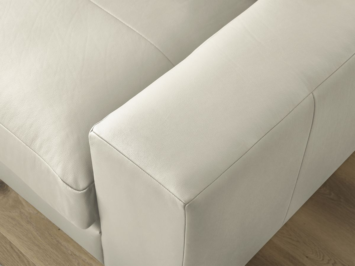 Canapé d'angle fixe LEONARD cuir de vache beige angle gauche BOBOCHIC 3 places - Vue supplémentaire 3