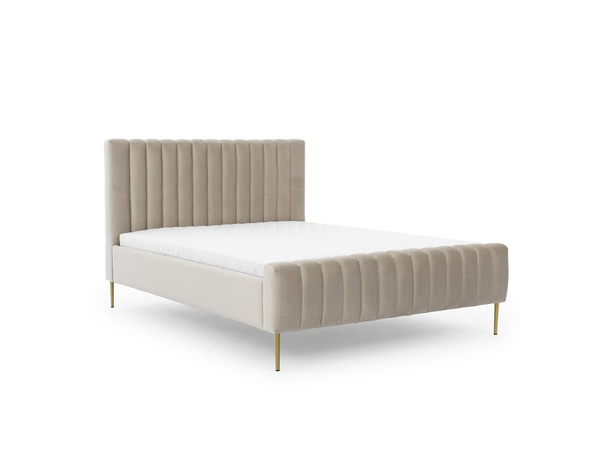 KASHA bed in fluwelen stof met gouden poten