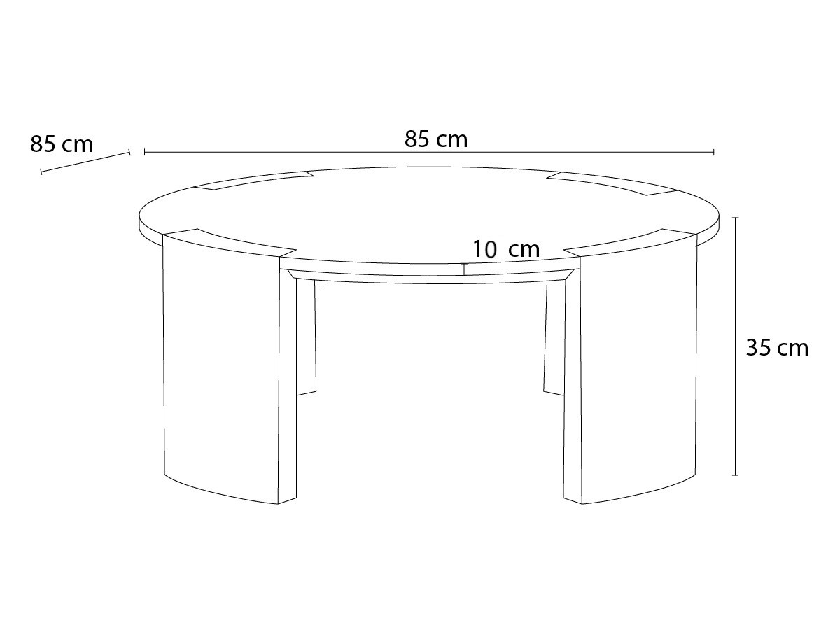 Ronde salontafel D.85 cm TORVI marmeren blad en massief licht mangohouten poten