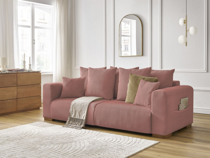 Canapé droit 3 places SIDONIE velours côtelé