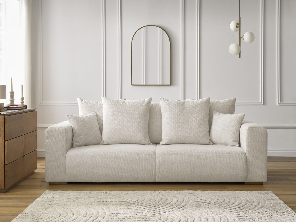 Canapé droit 3 places SIDONIE chiné beige — vue 5