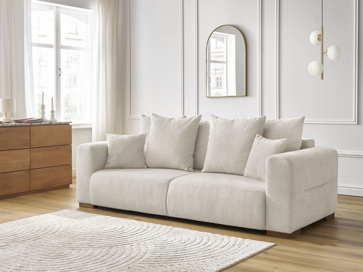 Canapé droit fixe 3 places SIDONIE tissu chiné