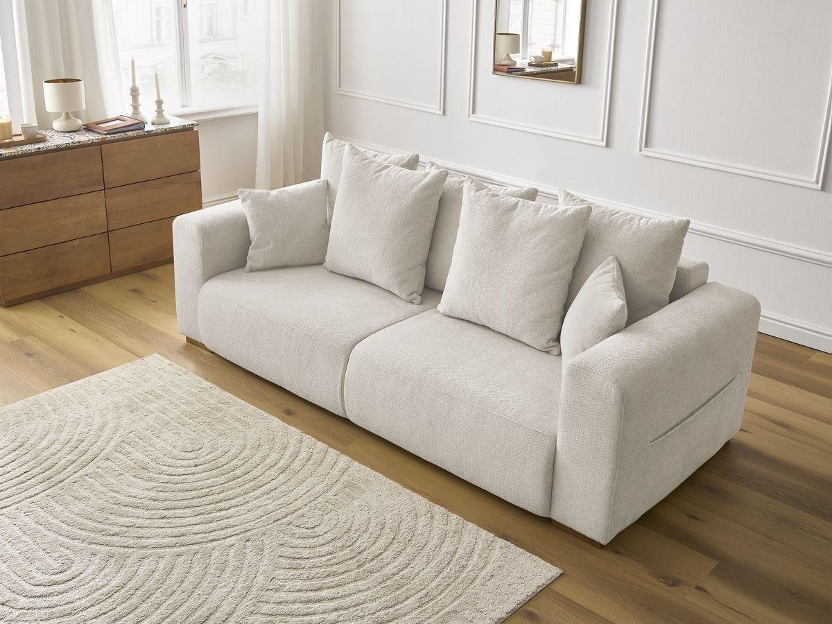 Canapé droit fixe 3 places SIDONIE tissu chiné