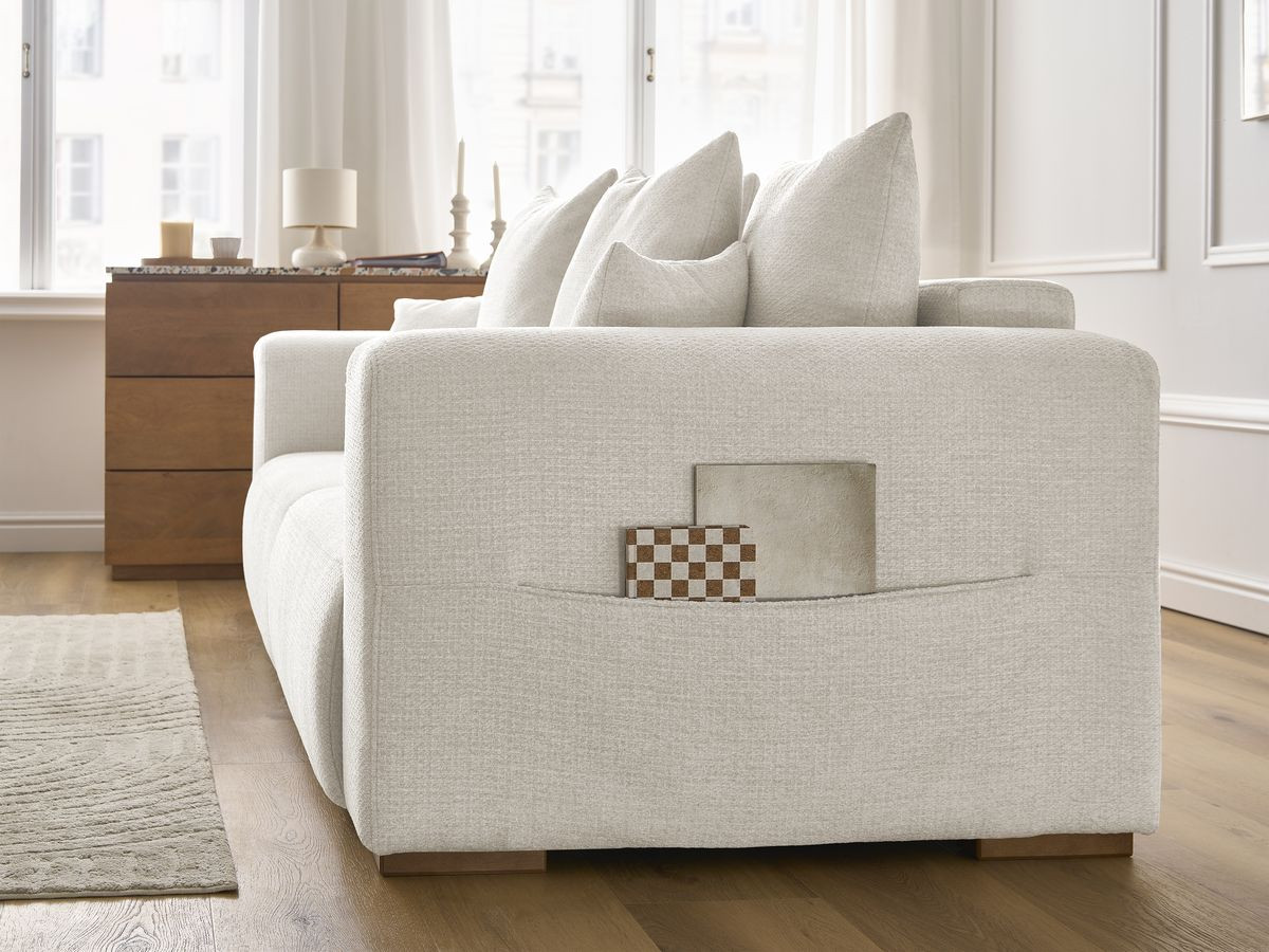 Canapé droit fixe 3 places SIDONIE tissu chiné