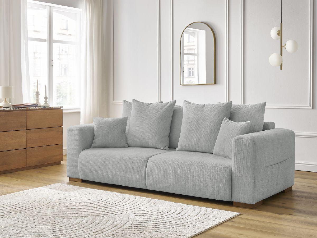 Canapé droit fixe 3 places SIDONIE tissu chiné