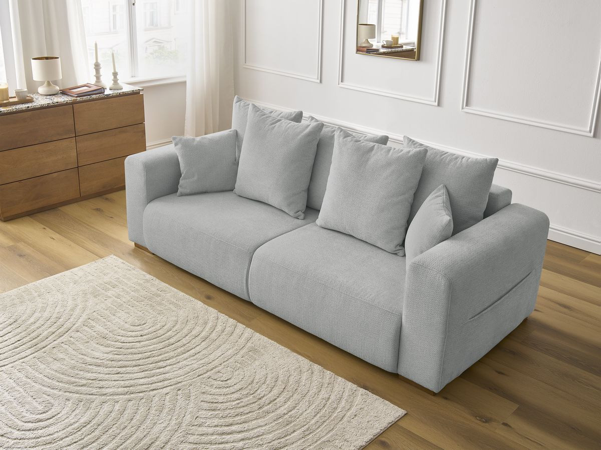 Canapé droit fixe 3 places SIDONIE tissu chiné