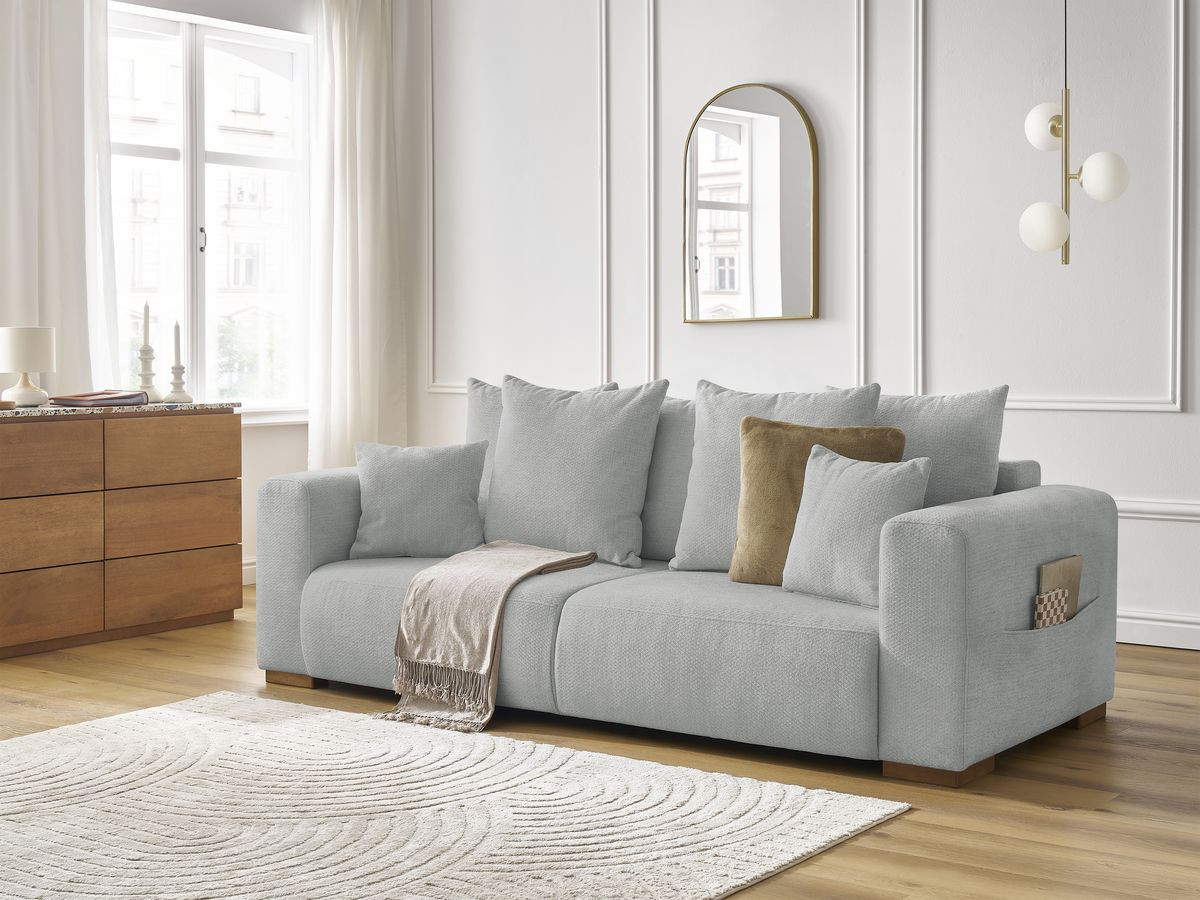 Canapé droit fixe 3 places SIDONIE tissu chiné