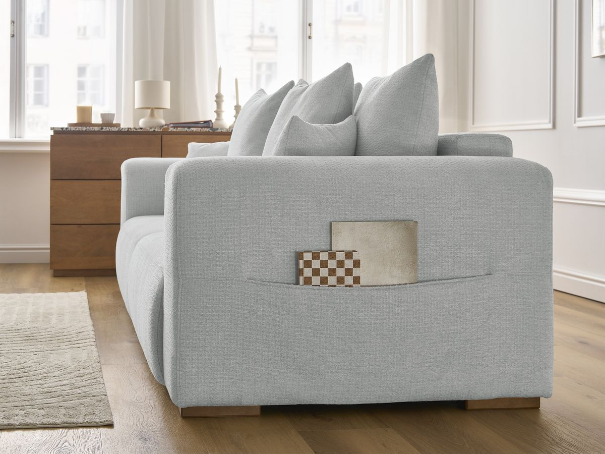 Canapé droit fixe 3 places SIDONIE tissu chiné