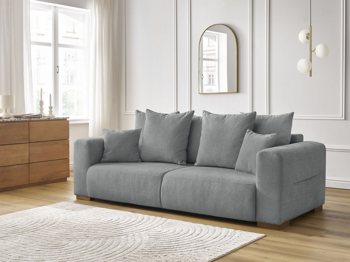 Canapé droit fixe 3 places SIDONIE tissu chiné