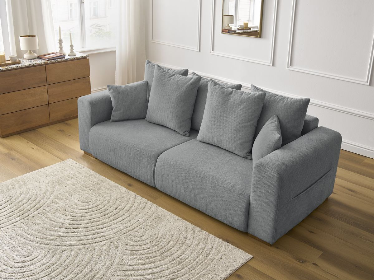 Canapé droit fixe 3 places SIDONIE tissu chiné