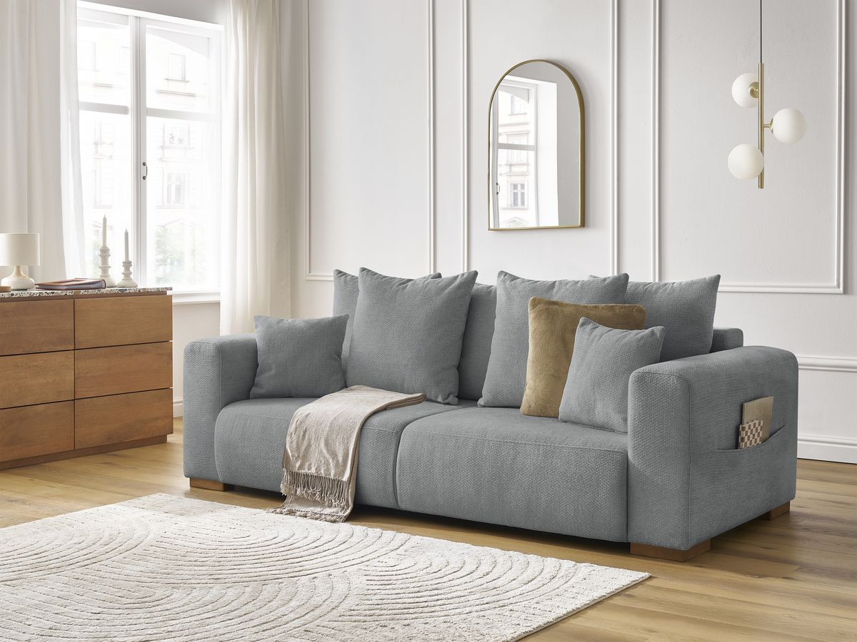 Canapé droit fixe 3 places SIDONIE tissu chiné