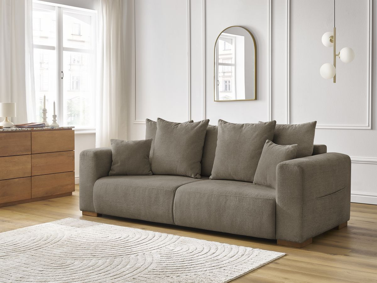 Canapé droit fixe 3 places SIDONIE tissu chiné