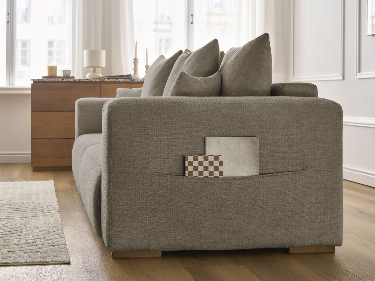 Canapé droit fixe 3 places SIDONIE tissu chiné