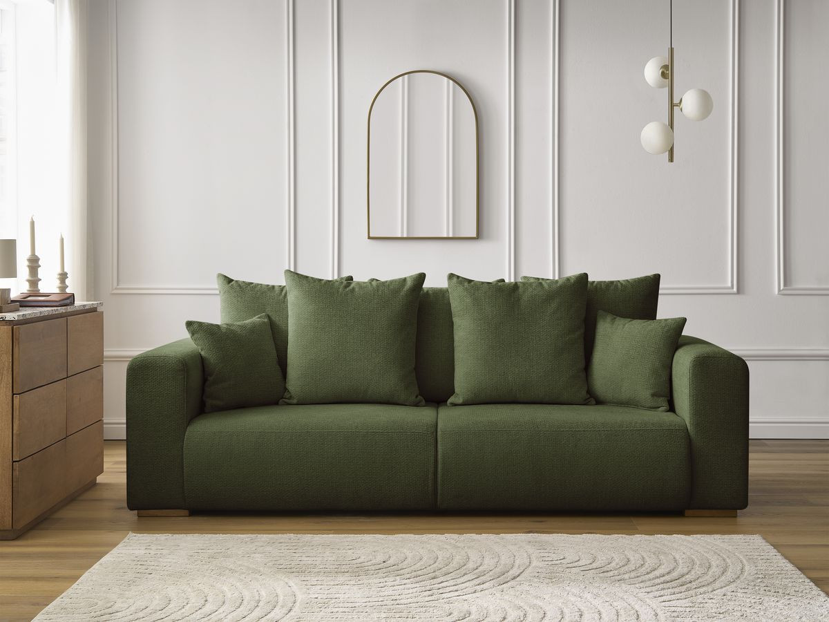 Canapé droit fixe 3 places SIDONIE tissu chiné