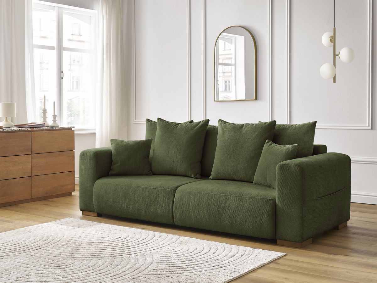 Canapé droit 3 places SIDONIE chiné vert — vue 5