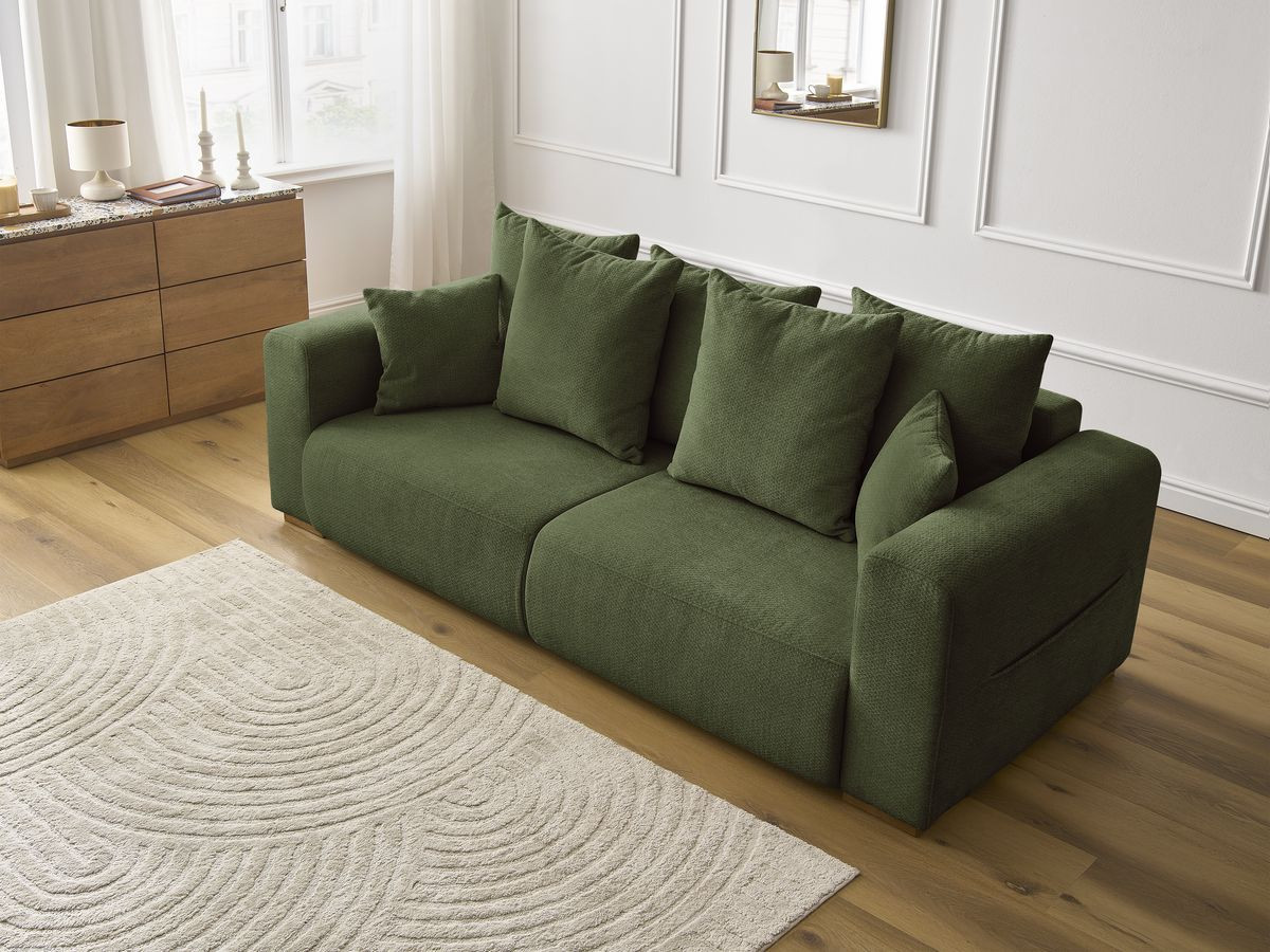 Canapé droit fixe 3 places SIDONIE tissu chiné