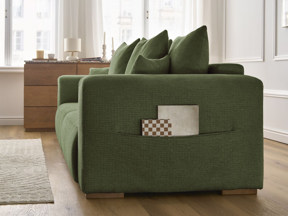 Canapé droit fixe 3 places SIDONIE tissu chiné