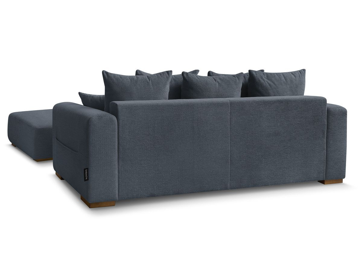 Canapé droit fixe 3 places SIDONIE tissu chiné avec pouf