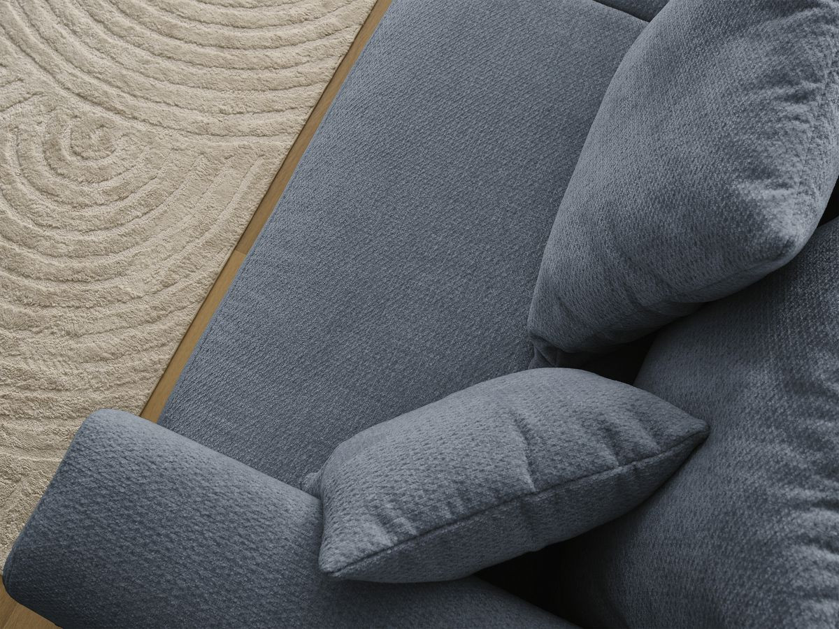 Canapé droit fixe 3 places SIDONIE tissu chiné avec pouf