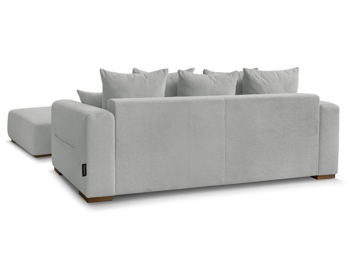 Canapé droit fixe 3 places SIDONIE tissu chiné avec pouf