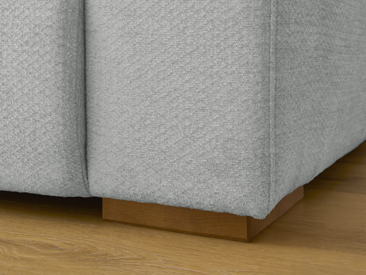 Canapé droit fixe 3 places SIDONIE tissu chiné avec pouf