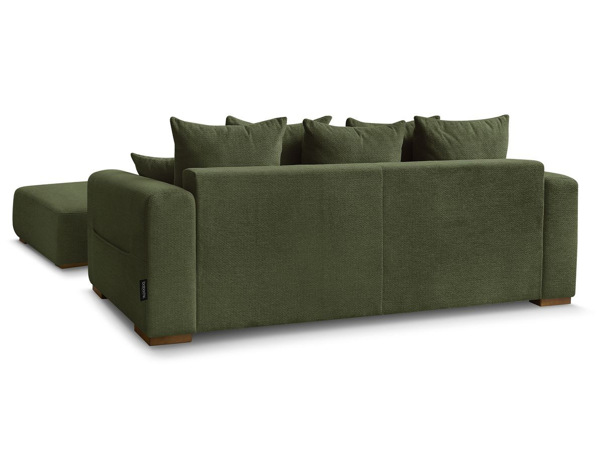Canapé droit fixe 3 places SIDONIE tissu chiné avec pouf