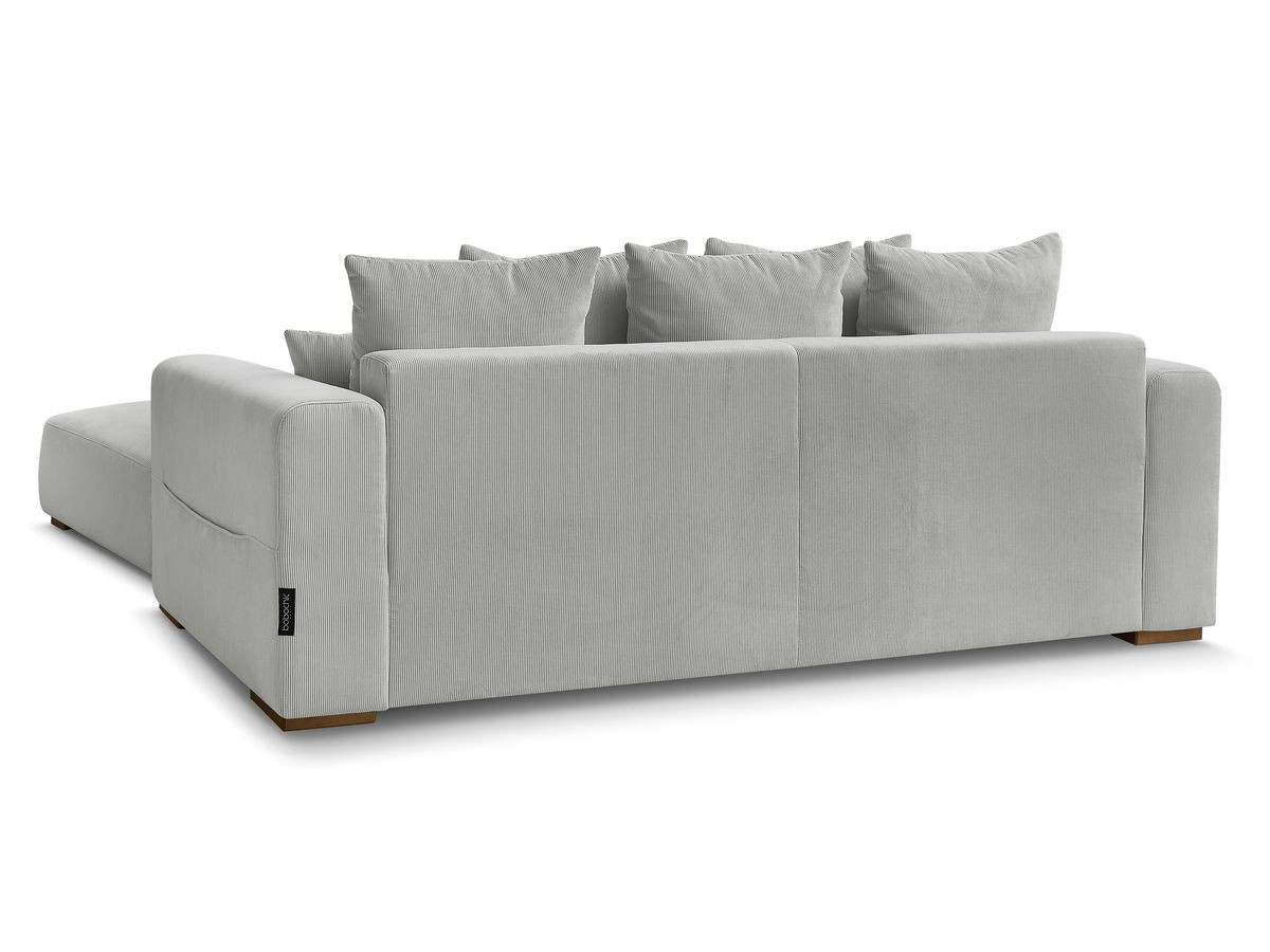 Canapé d'angle fixe EVEREST tissu chiné - Orange - Angle droit - 10 coussins
