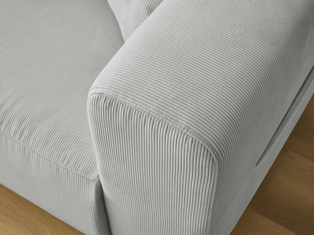 Canapé d'angle fixe EVEREST tissu chiné - Orange - Angle droit - 10 coussins