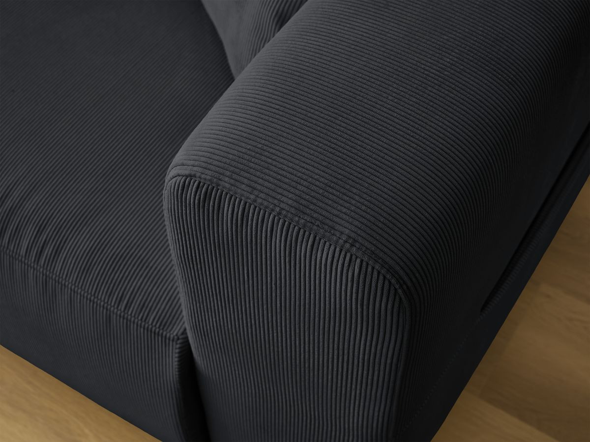 Canapé d'angle fixe EVEREST tissu chiné - Orange - Angle droit - 10 coussins