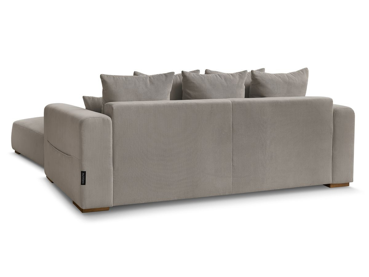 Canapé d'angle fixe EVEREST tissu chiné - Orange - Angle droit - 10 coussins