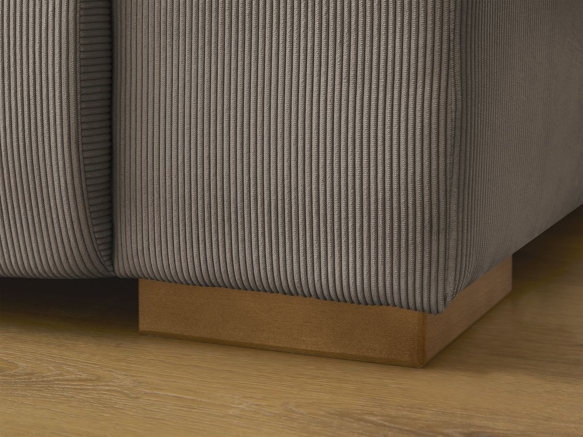 Canapé d'angle fixe EVEREST tissu chiné - Orange - Angle droit - 10 coussins