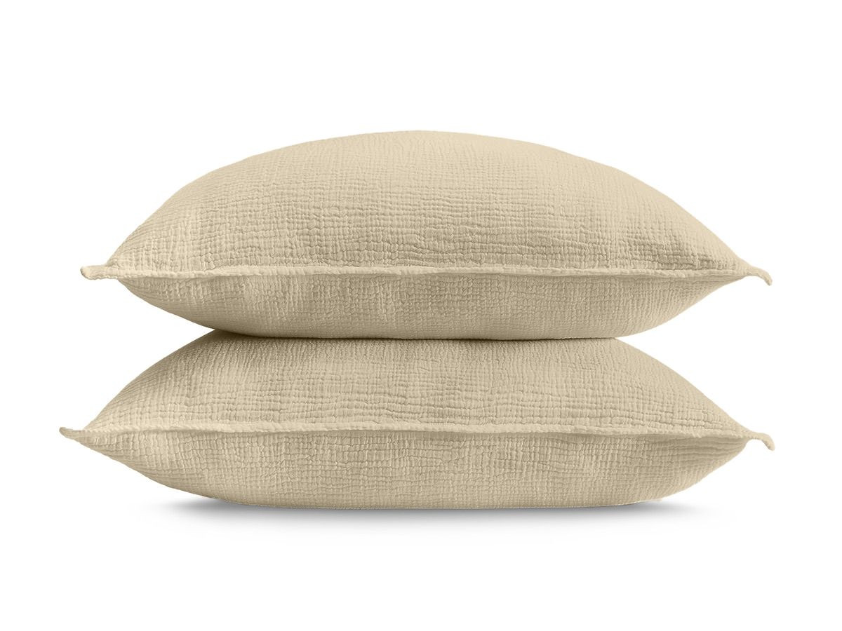 Parure de lit enfant 140x200 cm en Gaze de coton HESTIA avec une housse de couette, taie d'oreiller beige — vue 4