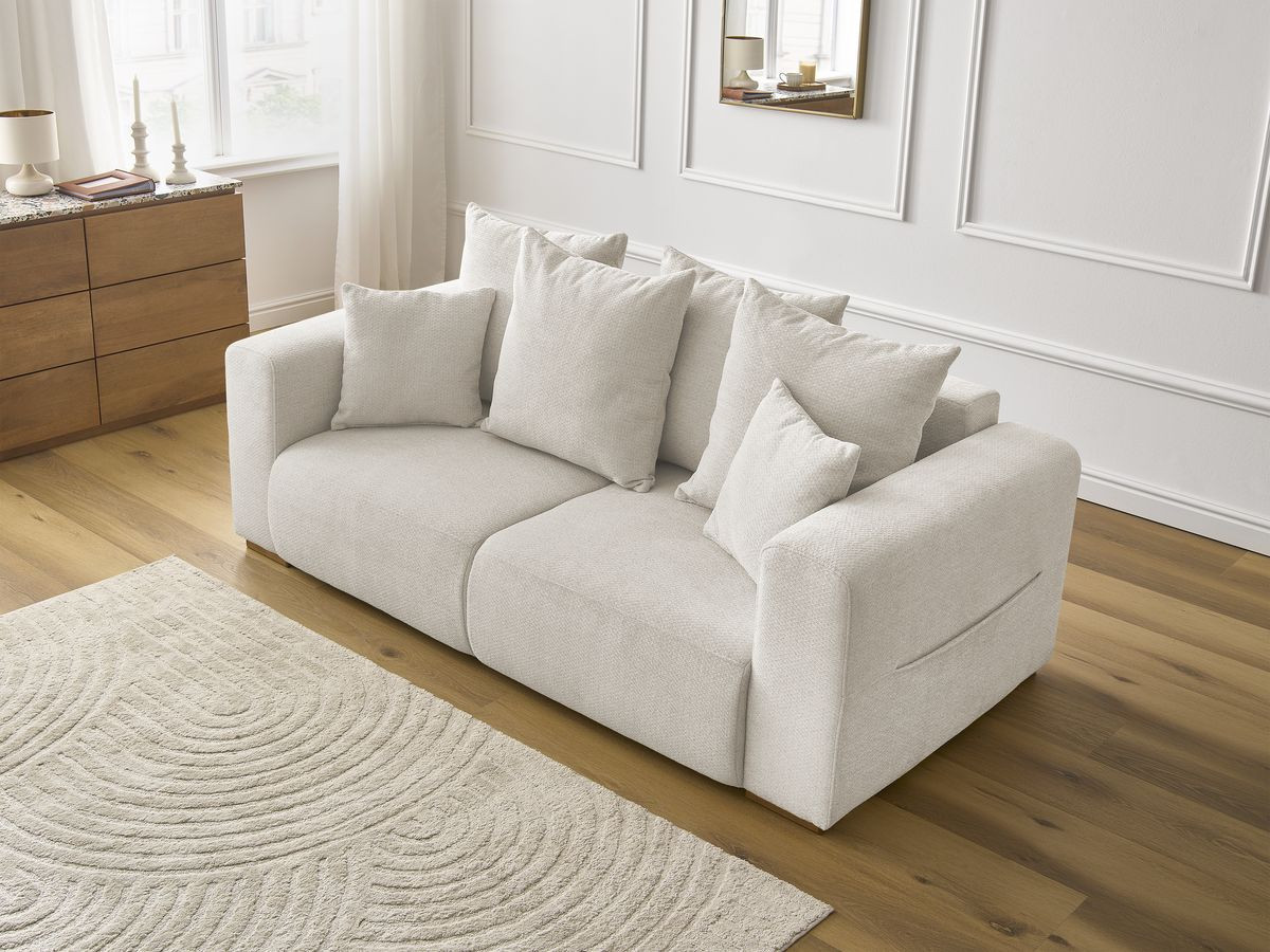 Canapé droit 2 places SIDONIE chiné beige — vue 5