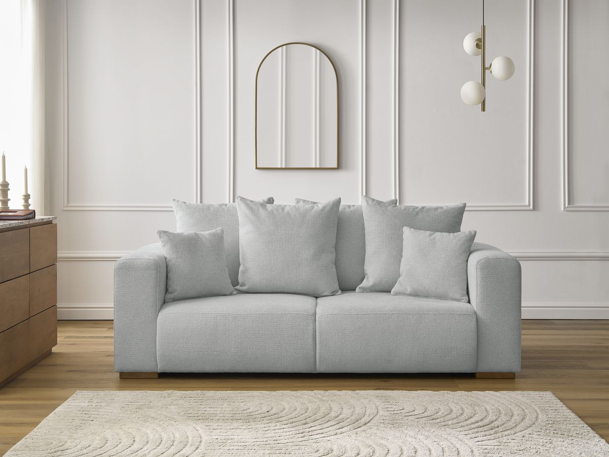 Canapé droit 2 places SIDONIE chiné gris clair — vue 5